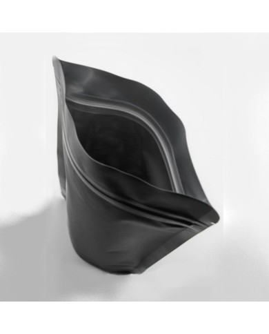 Doypack ZIP bag matt black with valve and Al foil