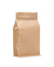 Brown KRAFT bag with window and ZIP