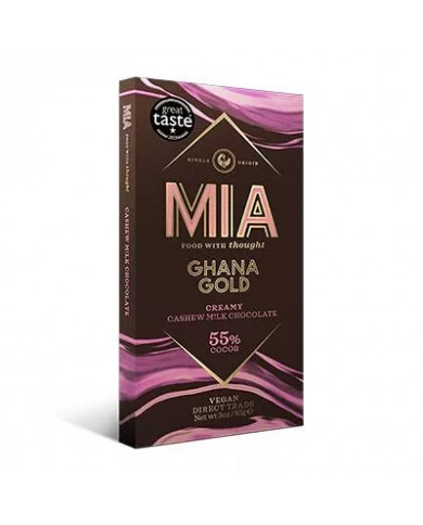 Mliečna 55 % čokoláda  s orechami kešu VEGAN, FAIRTRADE