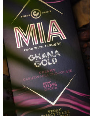 Mliečna 55 % čokoláda  s orechami kešu VEGAN, FAIRTRADE