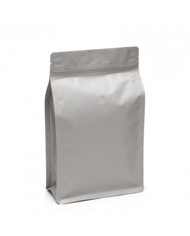 Bag with flat bottom with Zip and valve - grey matte