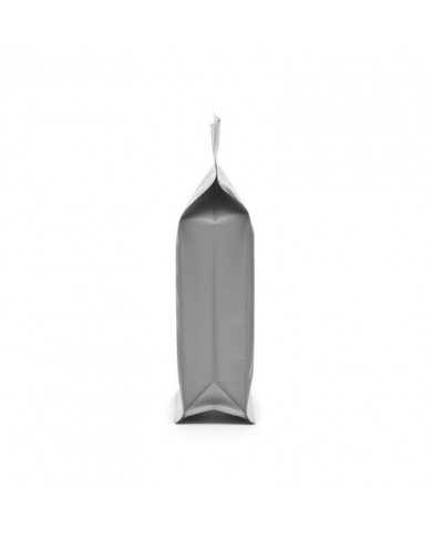 Bag with flat bottom with Zip and valve - grey matte