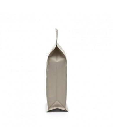 Bag with flat bottom with Zip and valve - beige matte
