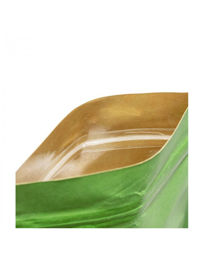 Doypack ZIP green kraft paper with window