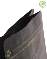 Block bottom bag black Kraft paper with ZIP & valve
