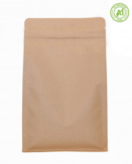 Block bottom bag with ZIP