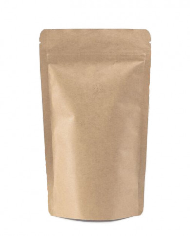 Doypack ZIP bag brown with valve and Al layer