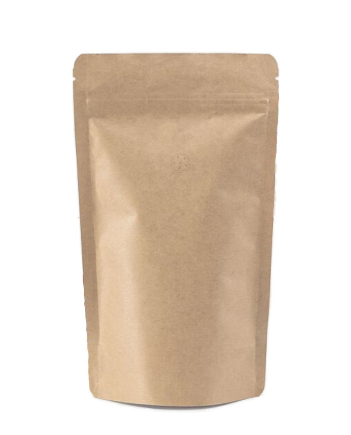 Doypack ZIP bag brown with valve and Al layer