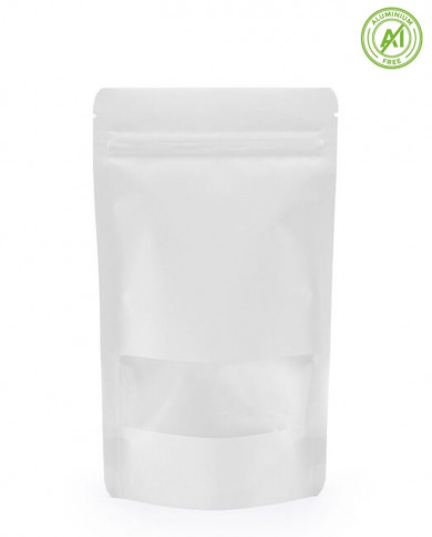 Doypack ZIP white kraft paper with window