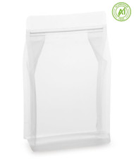 Block bottom bag clear with ZIP and valve