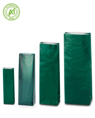 Block bottom bags classic glossy look - GREEN