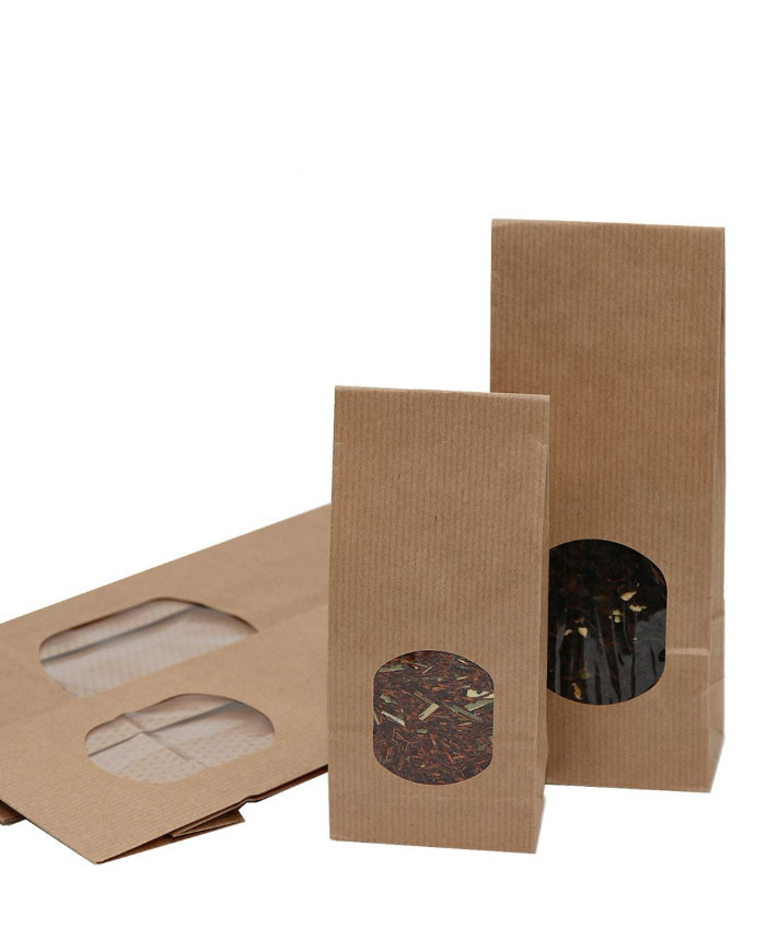 Natural brown bags with window