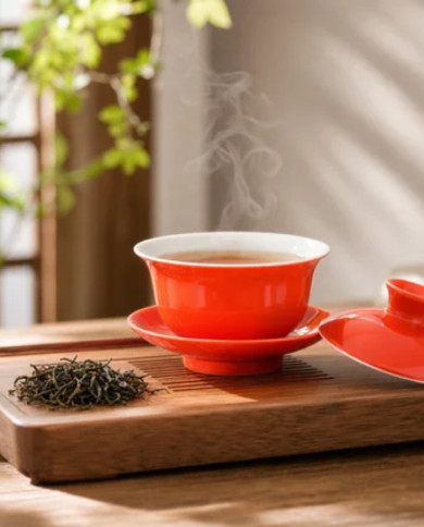 Gaiwan "Hao" orangeporcelain