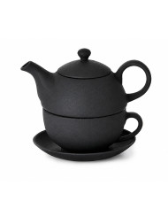 Liatinová čajová súprava Tea for one „Xiu“ - čierna