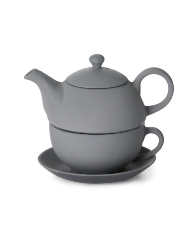Liatinová čajová súprava Tea for one „Xiu“ - sivá