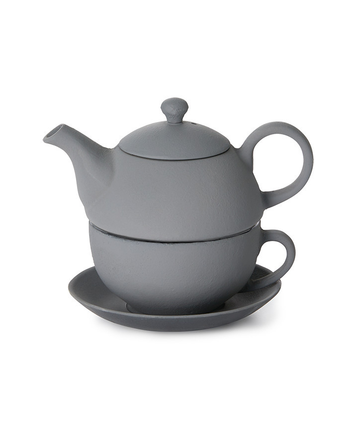 “Xiu” Tea for One Cast Iron Tea Set - Gray