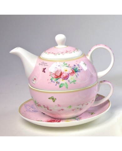Tea set for one Farmars rose